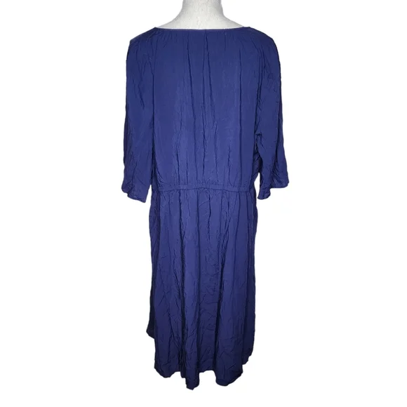 Old Navy 100% Rayon Blue V Neck Dress Plus Size 2X - Picture 4 of 8